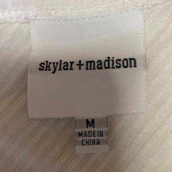 Skylar + Madison One Shoulder Ribbed Knit Stretch Plain Tank Crop Top Size M - Picture 3 of 4